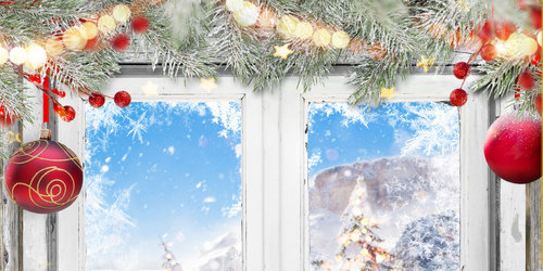Dekoracje okien na Święta