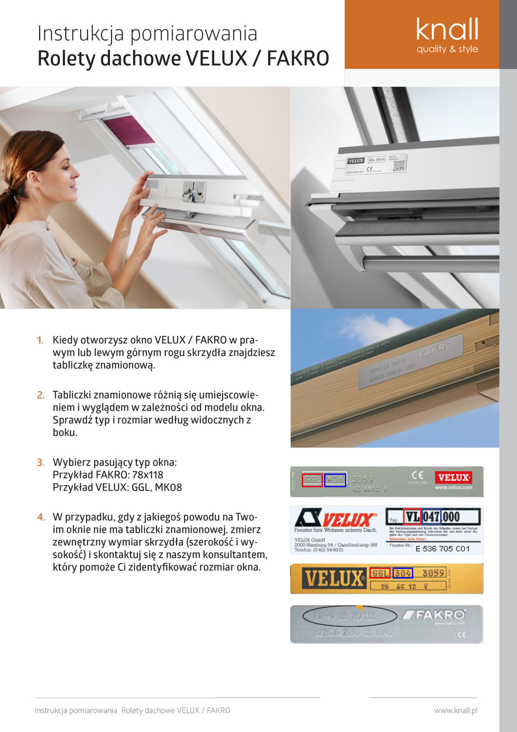 Pomiarowanie rolety dachowe FAKRO i VELUX