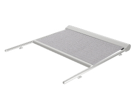 Srebrna ogrodowa markiza z tkaniną screen