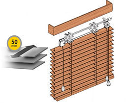 Żaluzje drewniane 50 mm drabinka sznurkowa