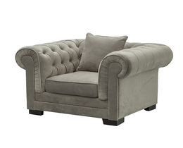 Fotel Chesterfield Classic Velvet Light Grey 118x96x77cm