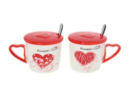 Zestaw kubków Beautiful Love I z przykrywką 350ml