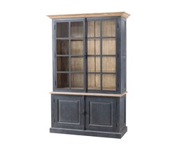 Kredens Gordes 110x46x230 old black & natural