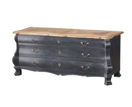 Komoda Lawrence 160x50x85 old black & natural