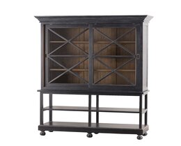 Kredens Rimir 160x50x220 old black & natural