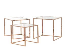 Komplet stolików Rush rose gold