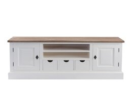 Szafka RTV Brighton 150x40x65cm white&natural