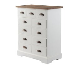 Komoda Brighton 11 szuflad white&natural