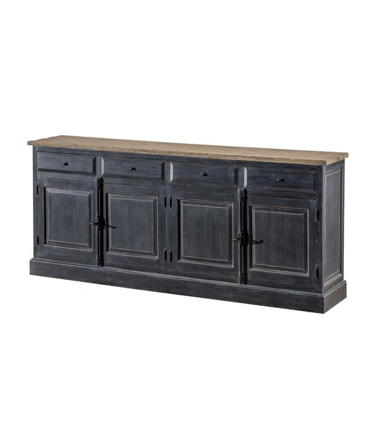 Komoda  240x48x94 old black & natural