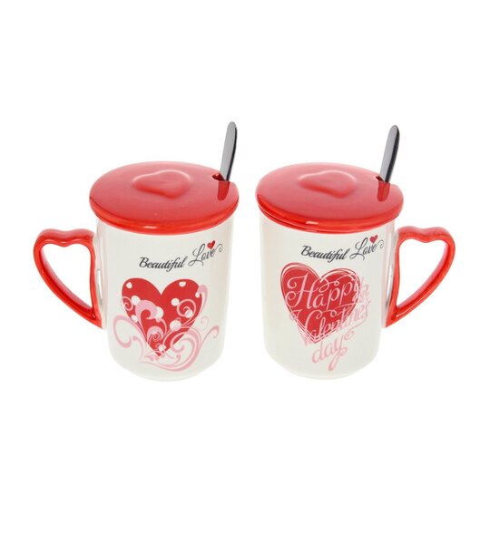 Zestaw kubków Beautiful Love I z przykrywką 350ml