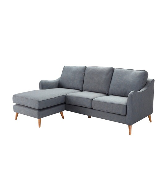 Sofa narożna Venuste denim blue/brown
