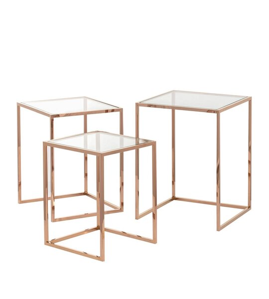 Komplet stolików Rush rose gold