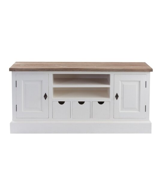 Szafka RTV Brighton 150x40x65cm white&natural