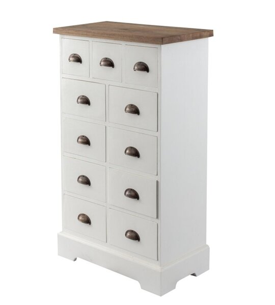 Komoda Brighton 11 szuflad white&natural