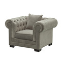 Fotel Chesterfield Classic Velvet Light Grey 118x96x77cm
