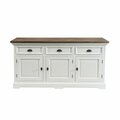 Komoda Brighton 180x55x95cm white&natural grey