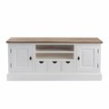 Szafka RTV Brighton 150x40x65cm white&natural