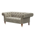 Sofa Chesterfield Glamour Velvet Light Grey 2-os.
