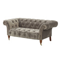 Sofa Chesterfield Glamour Velvet Grey 2-os.